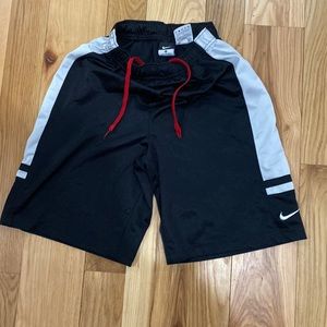 Nike basketball shorts (black/white with red lace string)